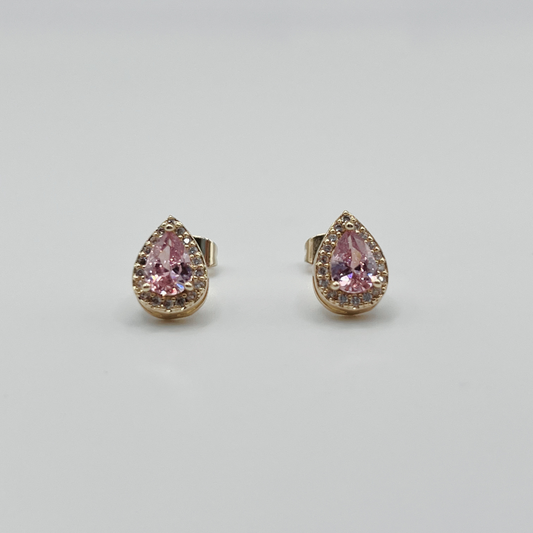 Aretes gotas rosa