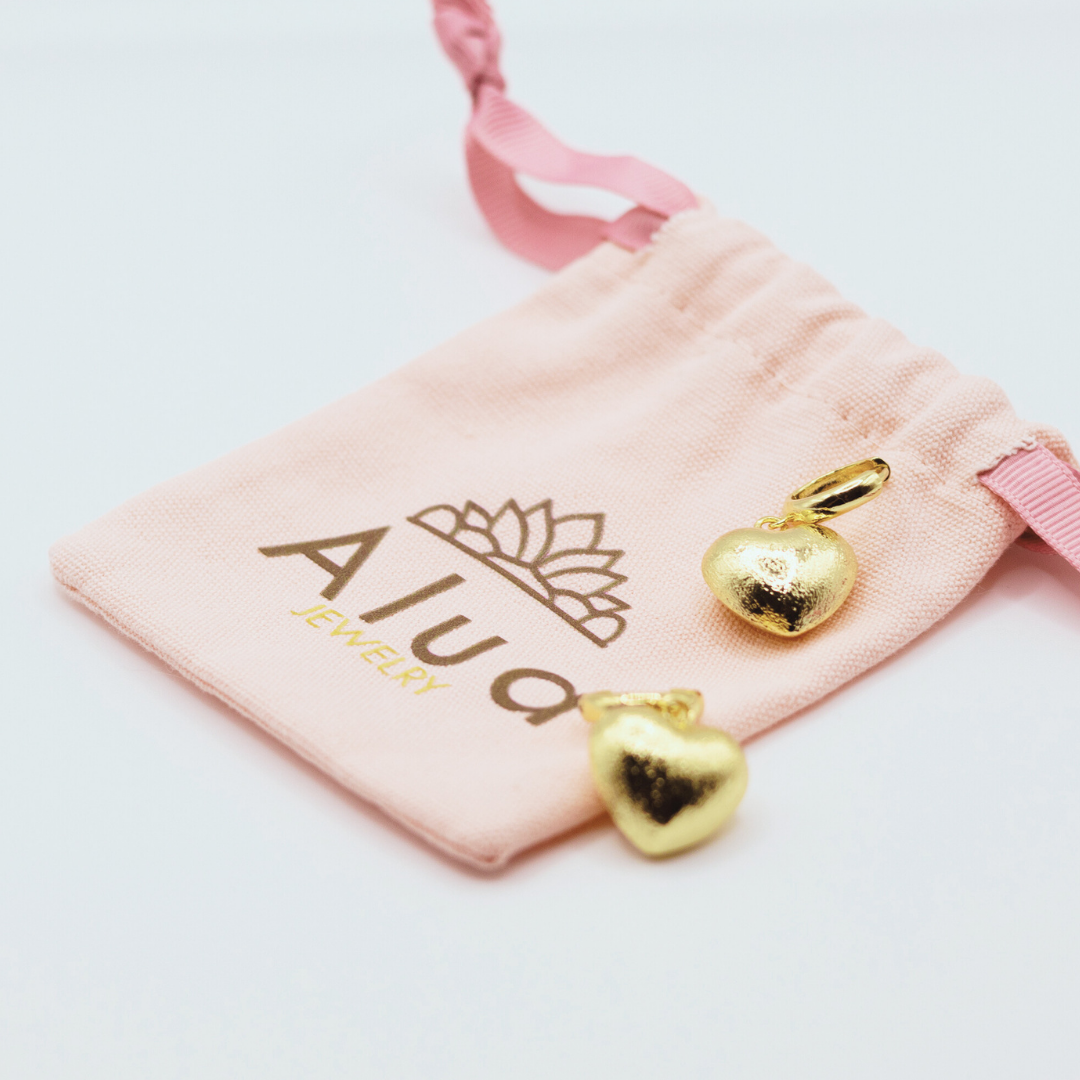 Aretes Corazón Dorado