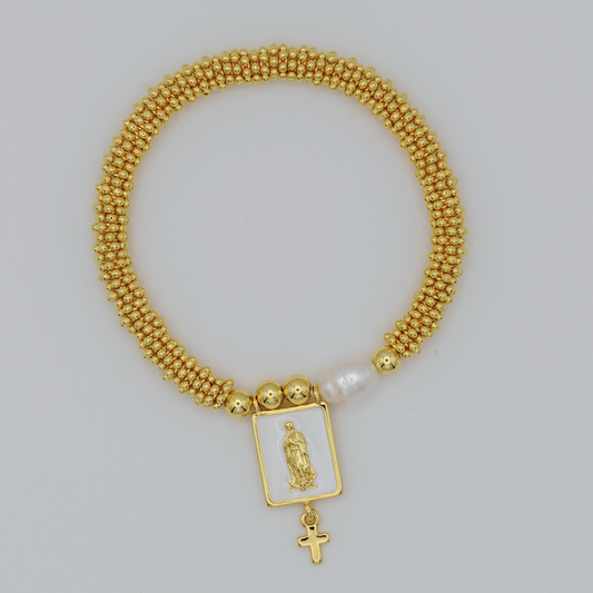 Pulsera Mini Balines Gold Virgen