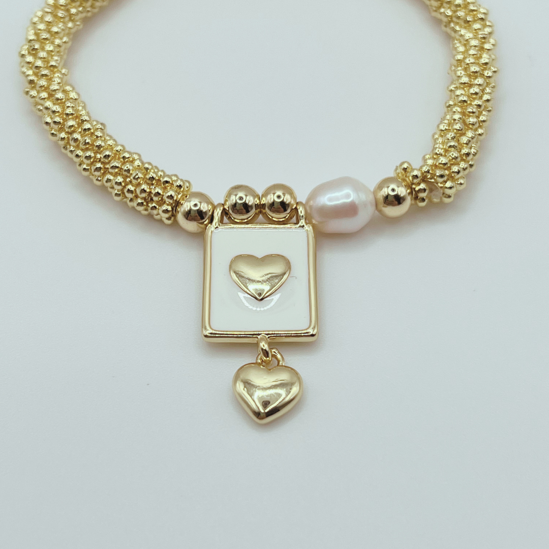 Pulsera Corazón Nácar