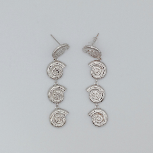 Aretes Largos Mini Espiral Silver