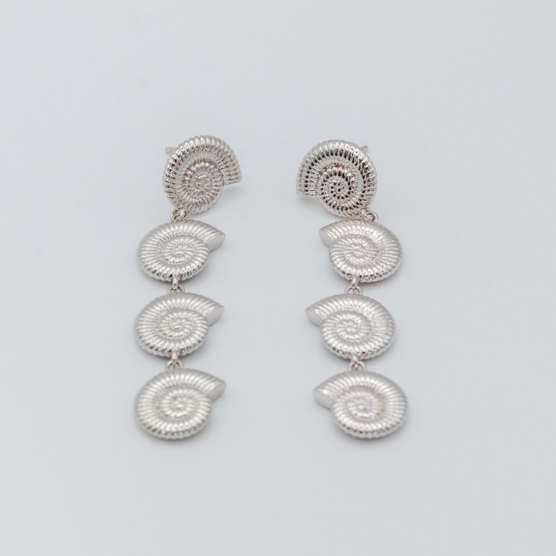 Aretes Largos Mini Espiral Silver