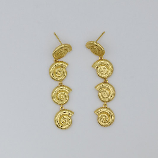 Aretes Largos Mini Espiral Gold