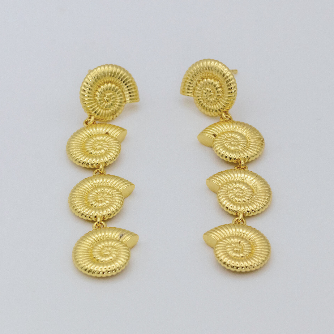 Aretes Largos Mini Espiral Gold