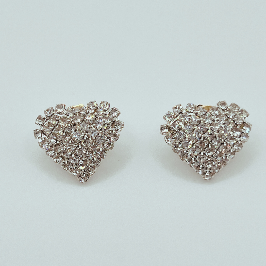 Aretes Corazón y Brillantes