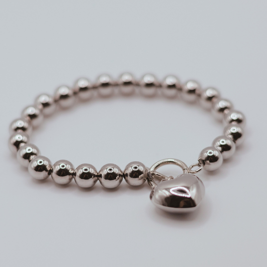 Pulsera Dije Corazón Silver