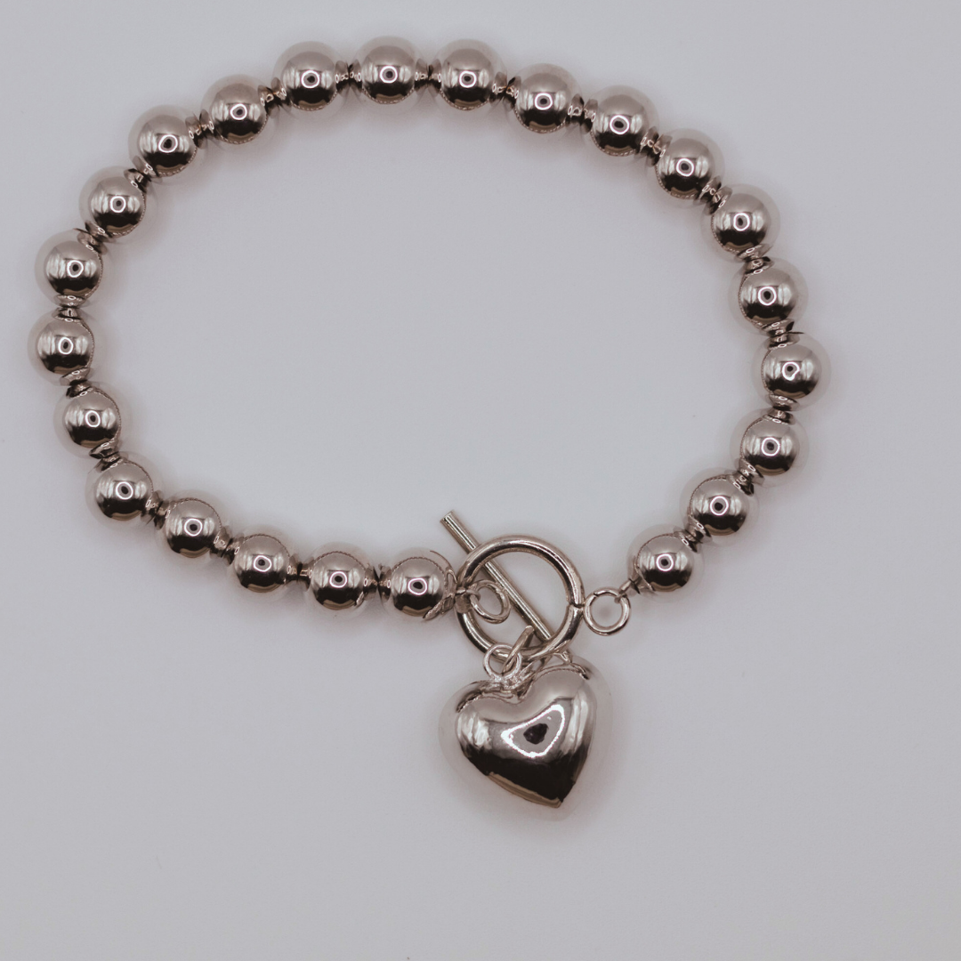 Pulsera Dije Corazón Silver