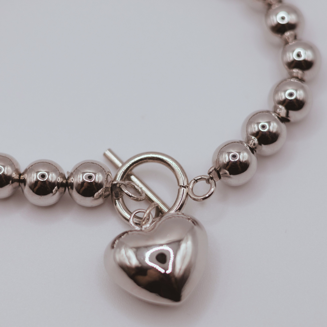 Pulsera Dije Corazón Silver