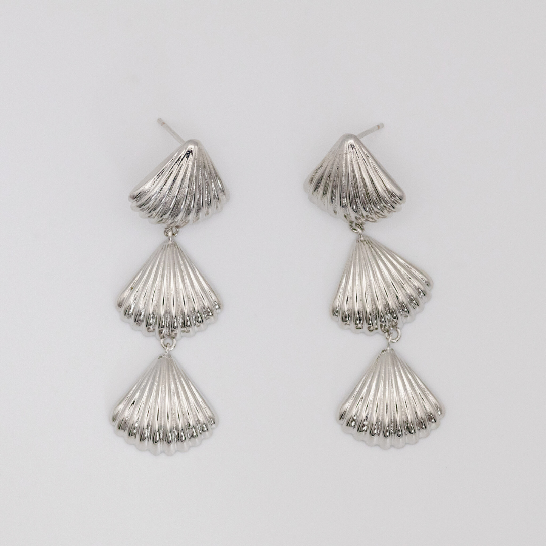 Aretes Largo Concha Silver