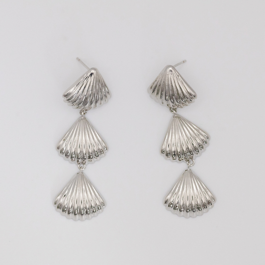 Aretes Largo Concha Silver