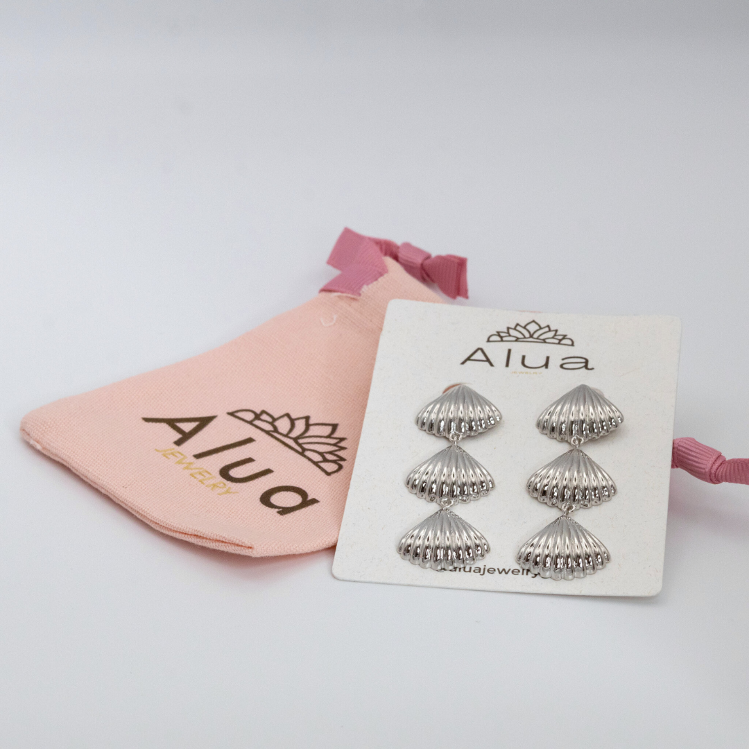 Aretes Largo Concha Silver