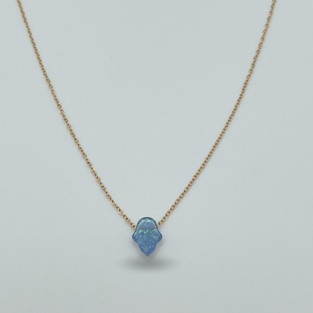 Collar Hamsa Azul