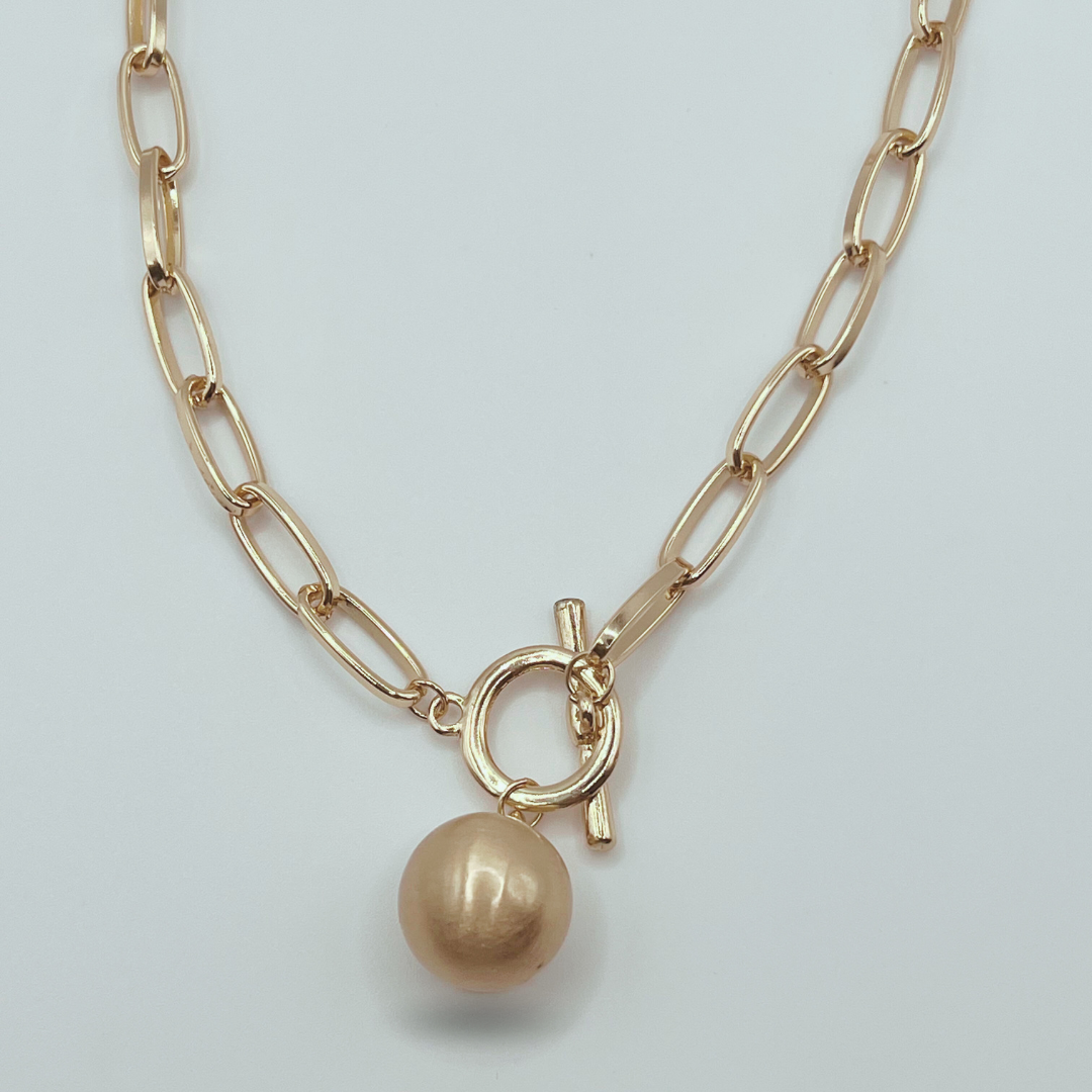 Collar cadena con esfera gold