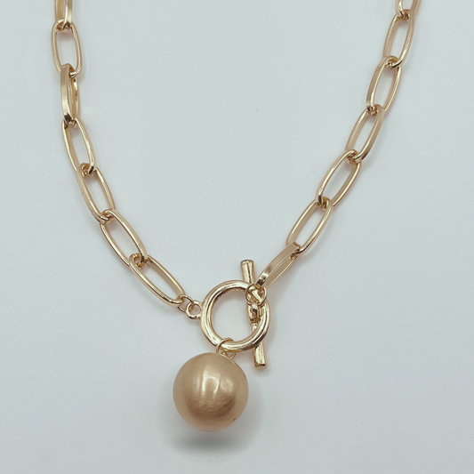 Collar cadena con esfera gold