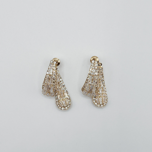 Aretes Con Cristal en forma de Alas