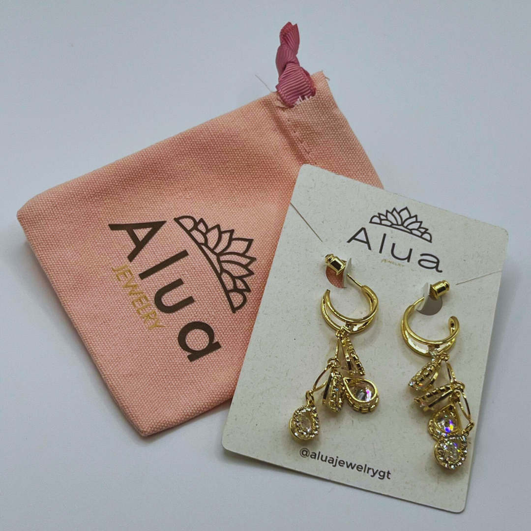 Aretes Colgantes Gotas Zircone