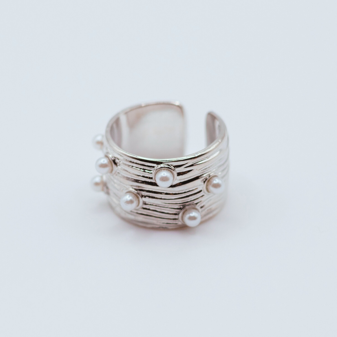 Anillo Maxi Silver con Perlas