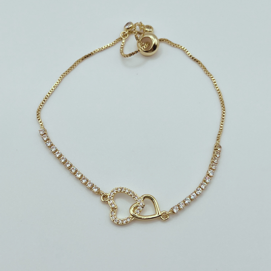 Pulsera Doble Corazón