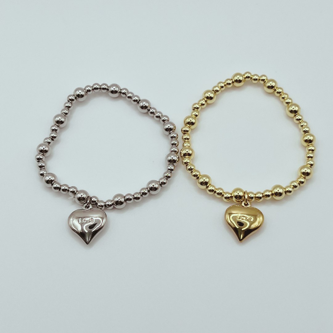 Pulsera Pepas Corazón Gold