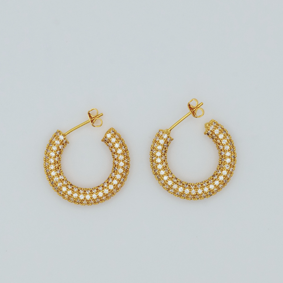 Aretes Argolla Gold con Zircones