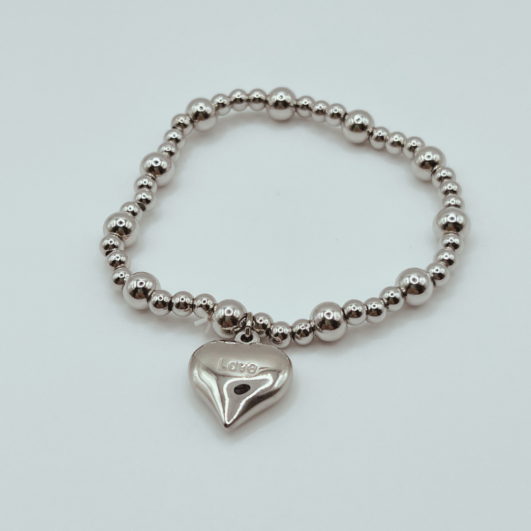 Pulsera Pepas Corazón Silver