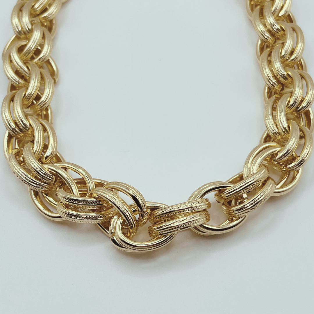 Collar tejido Maxi cadena Gold