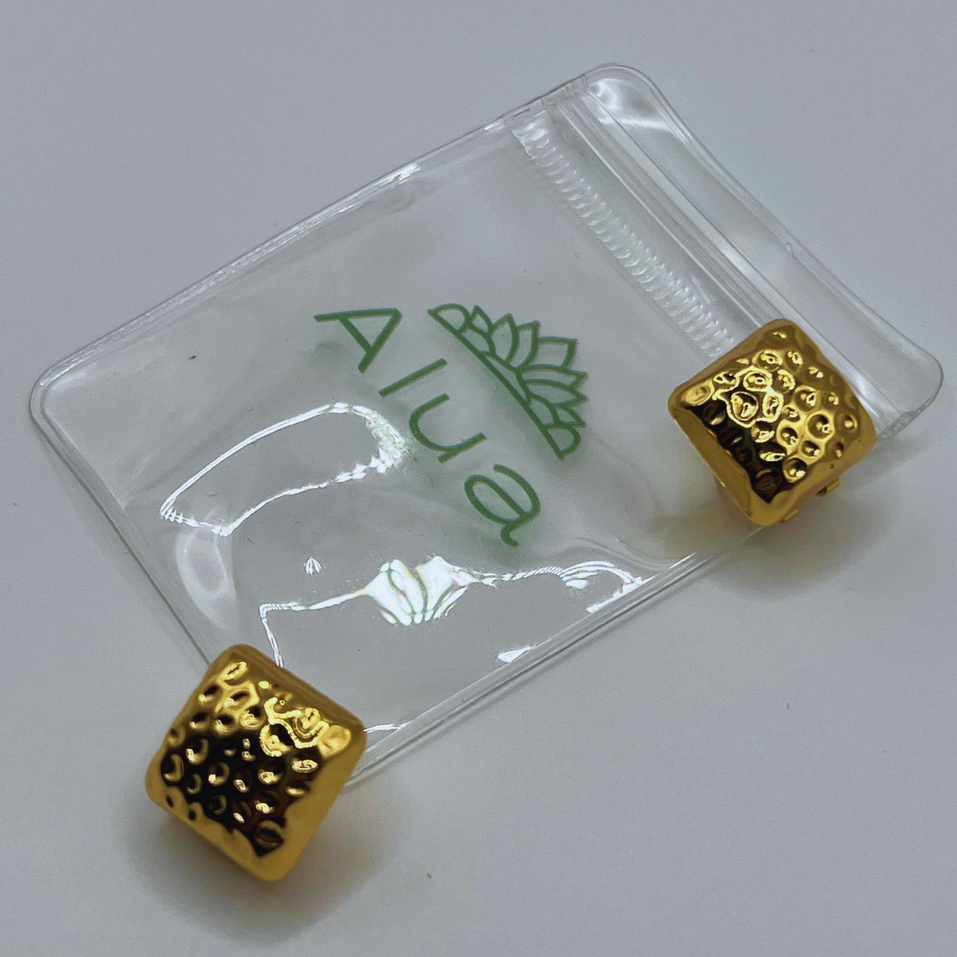 Aretes Cuadrados con textura