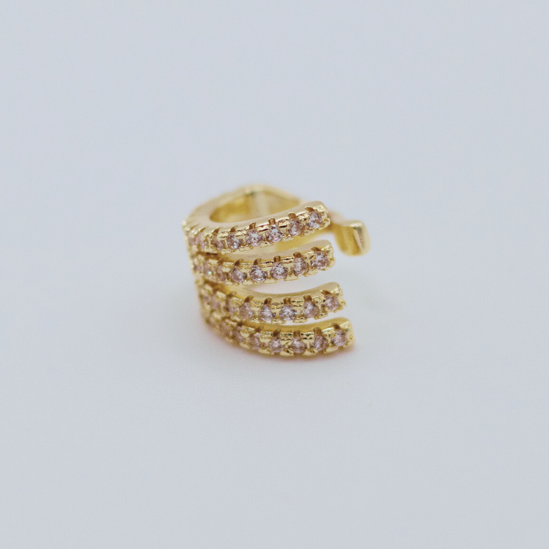 Earcuff Zircone Abierto Dorado