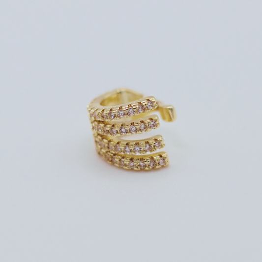 Earcuff Zircone Abierto Dorado