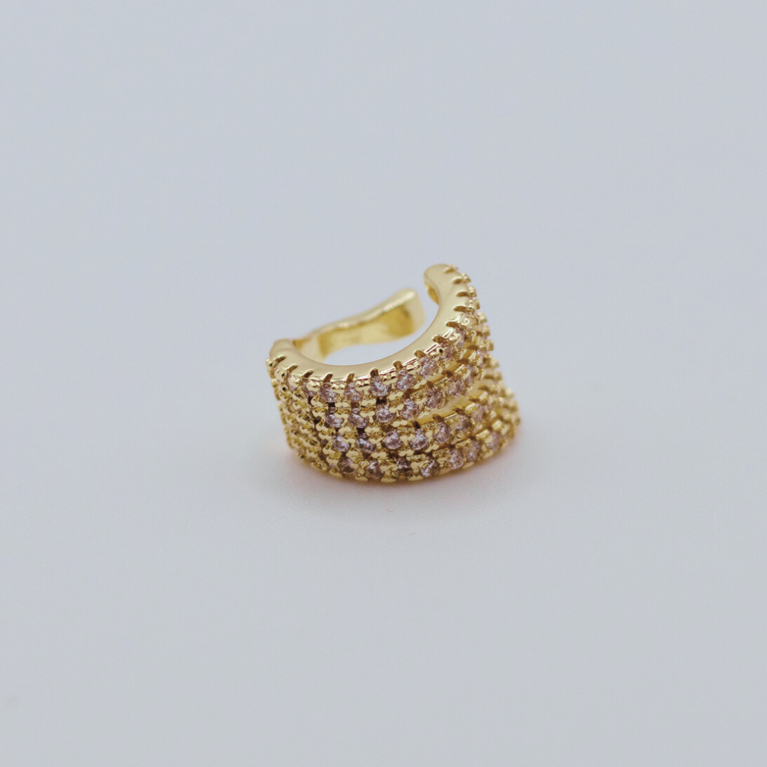 Earcuff Zircone Abierto Dorado