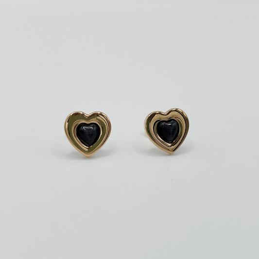 Aretes Corazón Negro