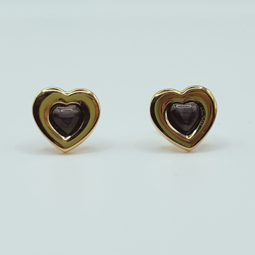 Aretes Corazón Negro