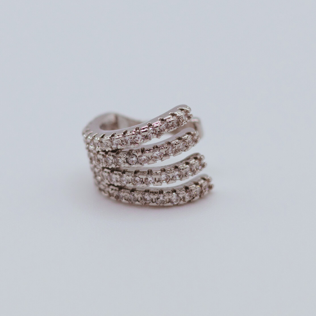 Earcuff Zircone Abierto Silver