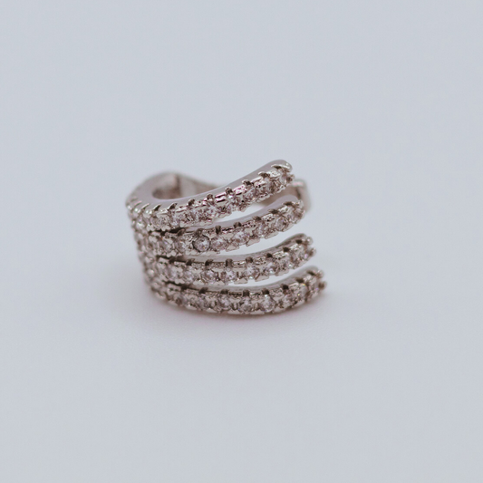 Earcuff Zircone Abierto Silver