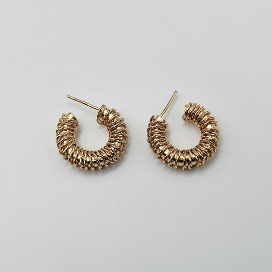 Aretes Aros Tejidos bronce