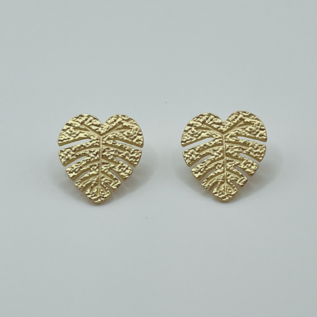 Aretes topos Hojas Dorados