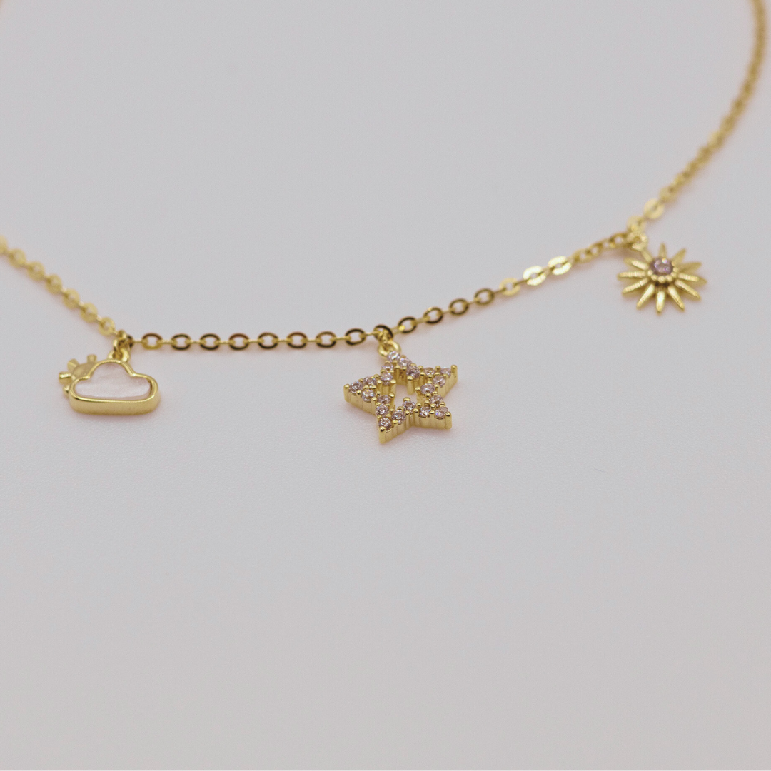 Pulsera nube, estrella y sol