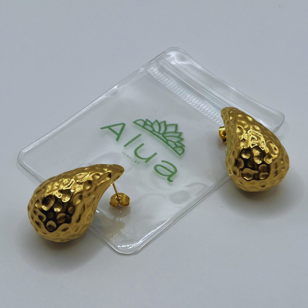 Aretes gotas texturizado