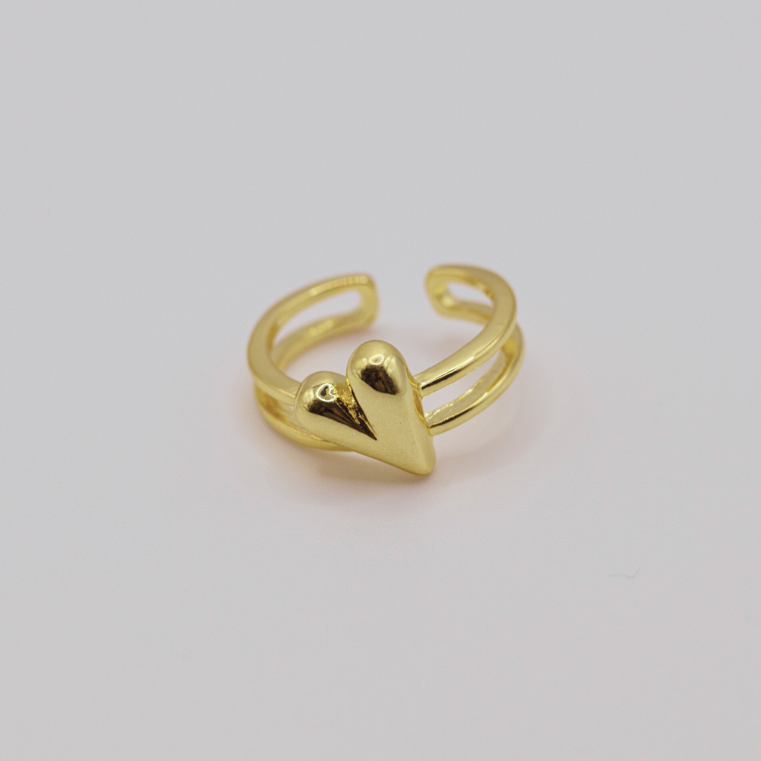 Anillo corazón ladeado Dorado