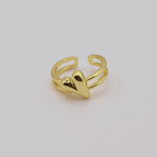 Anillo corazón ladeado Dorado