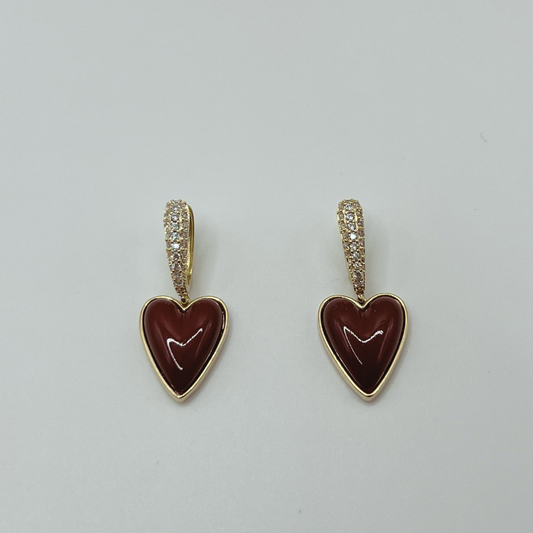 Aretes Corazón Rojo