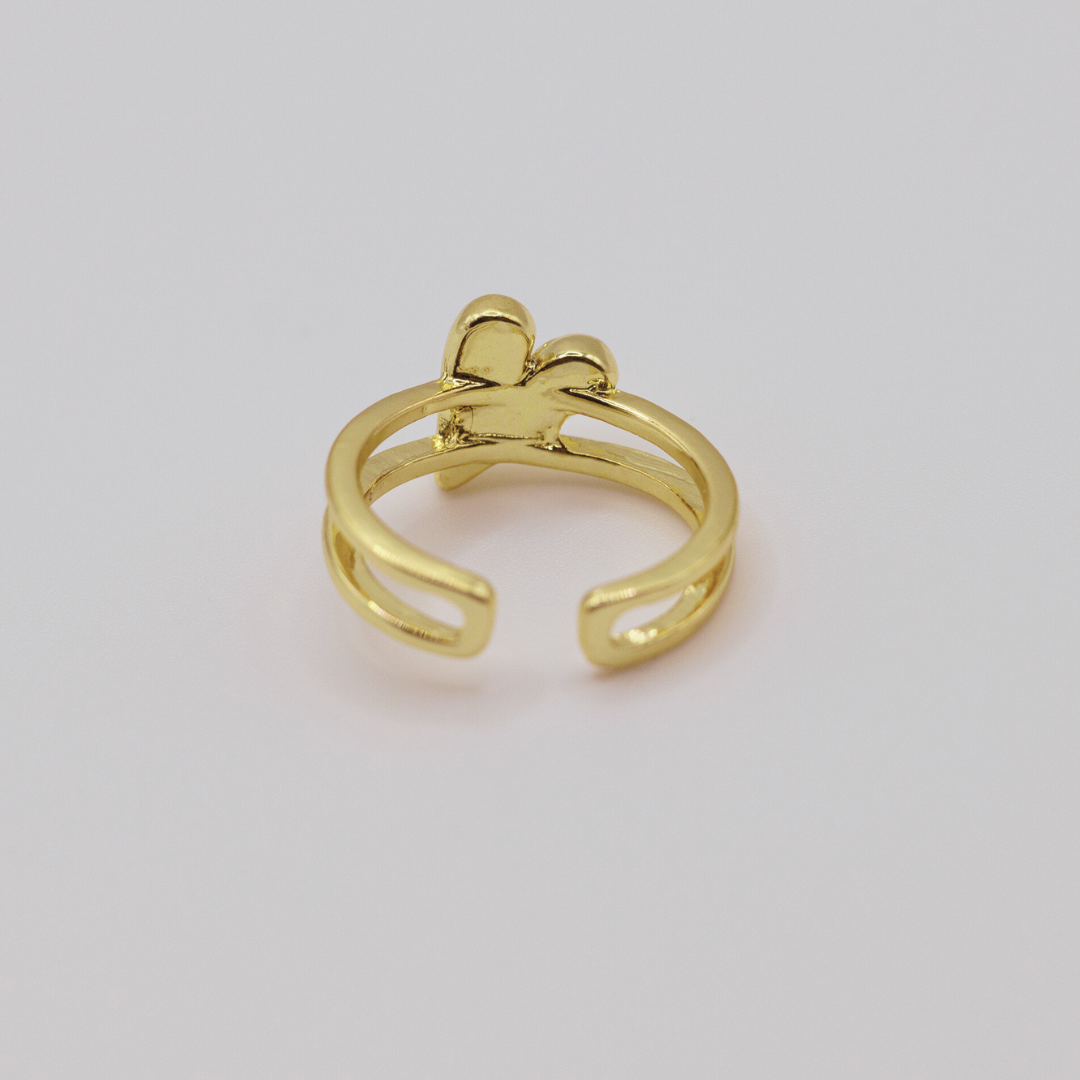 Anillo corazón ladeado Dorado