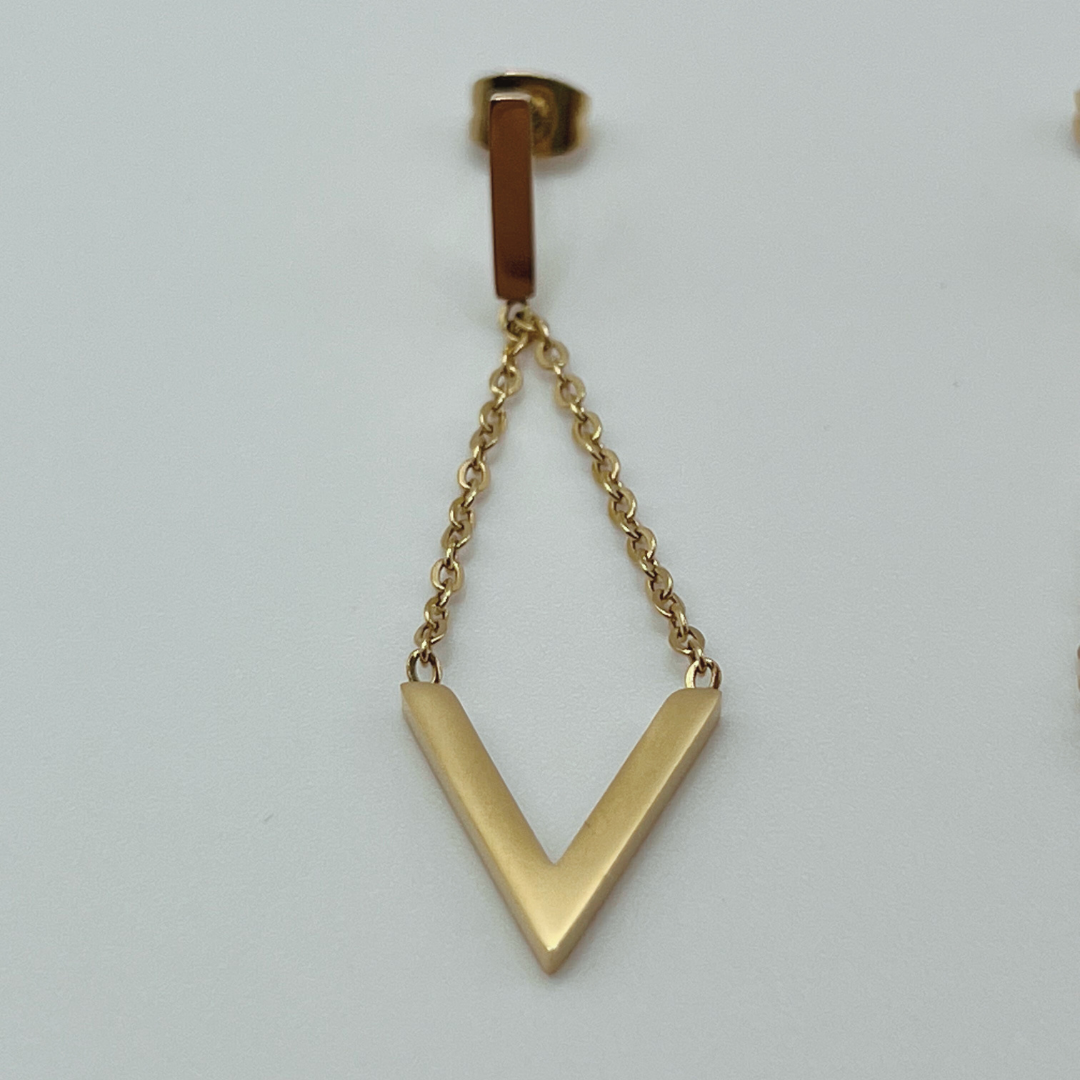 Aretes triangulo Gold largos