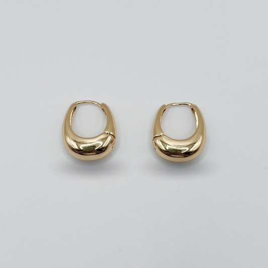 Aretes aros gold elegantes curvos