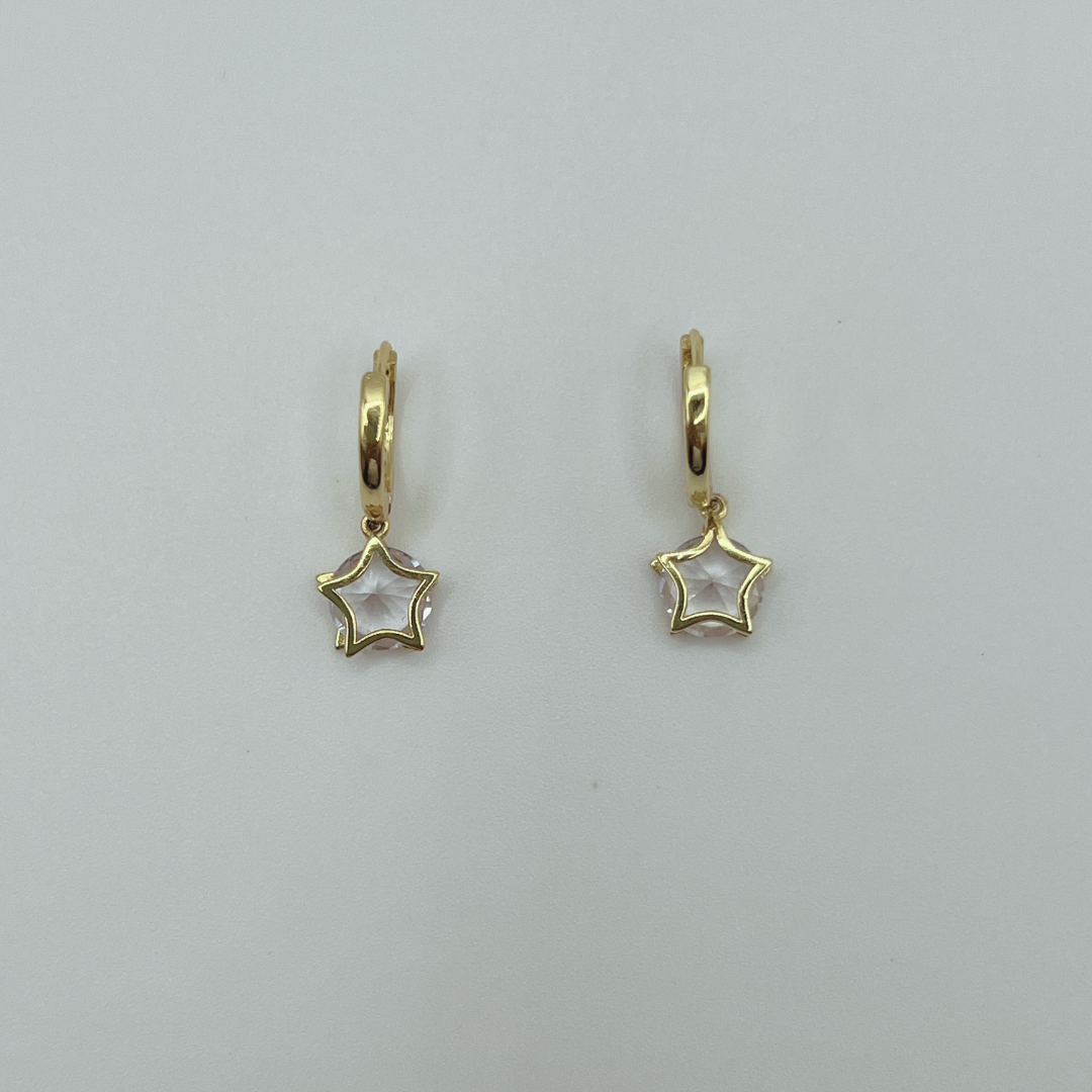 Aretes argolla Estrella con zircone mini