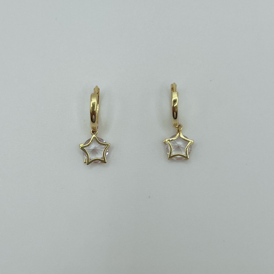 Aretes argolla Estrella con zircone mini