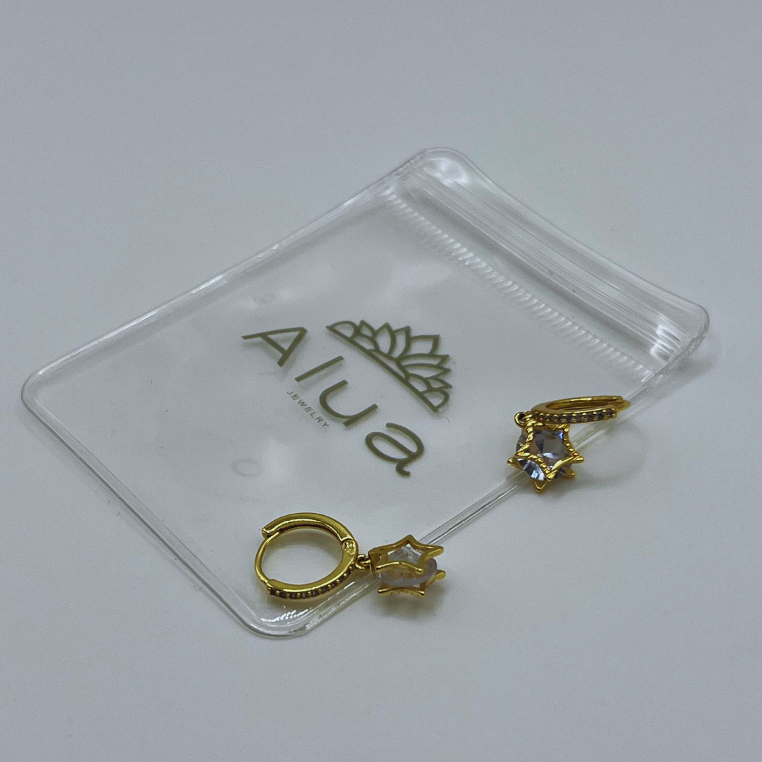 Aretes argolla Estrella con zircone mini