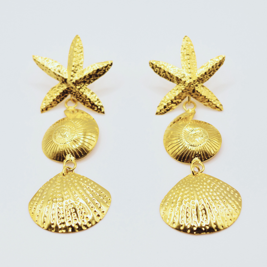 Aretes Concha y Estrella de Mar