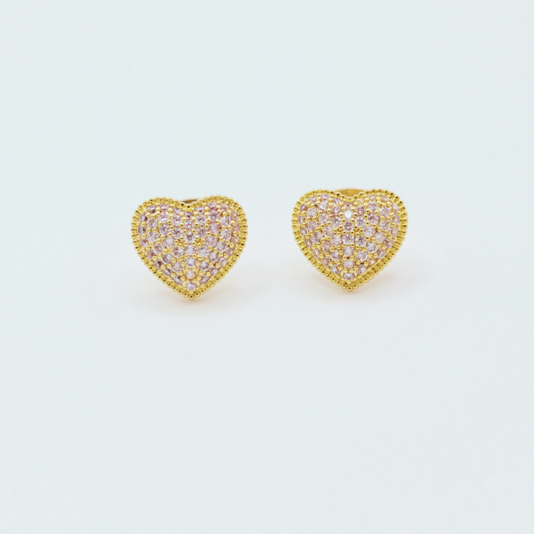 Aretes Corazón Mini con Zircones