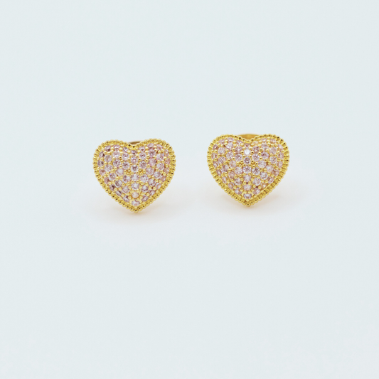 Aretes Corazón Mini con Zircones